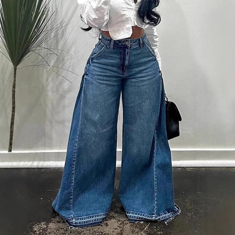 Low-Waist Wide Leg Bell-Bottom Jeans