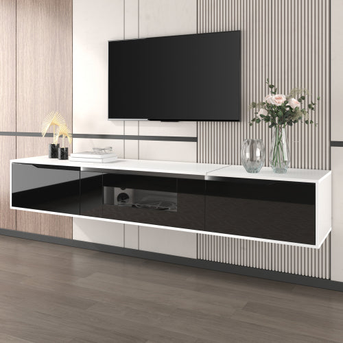 High-Gloss TV Cabinet with LED Lights