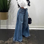 Low-Waist Wide Leg Bell-Bottom Jeans