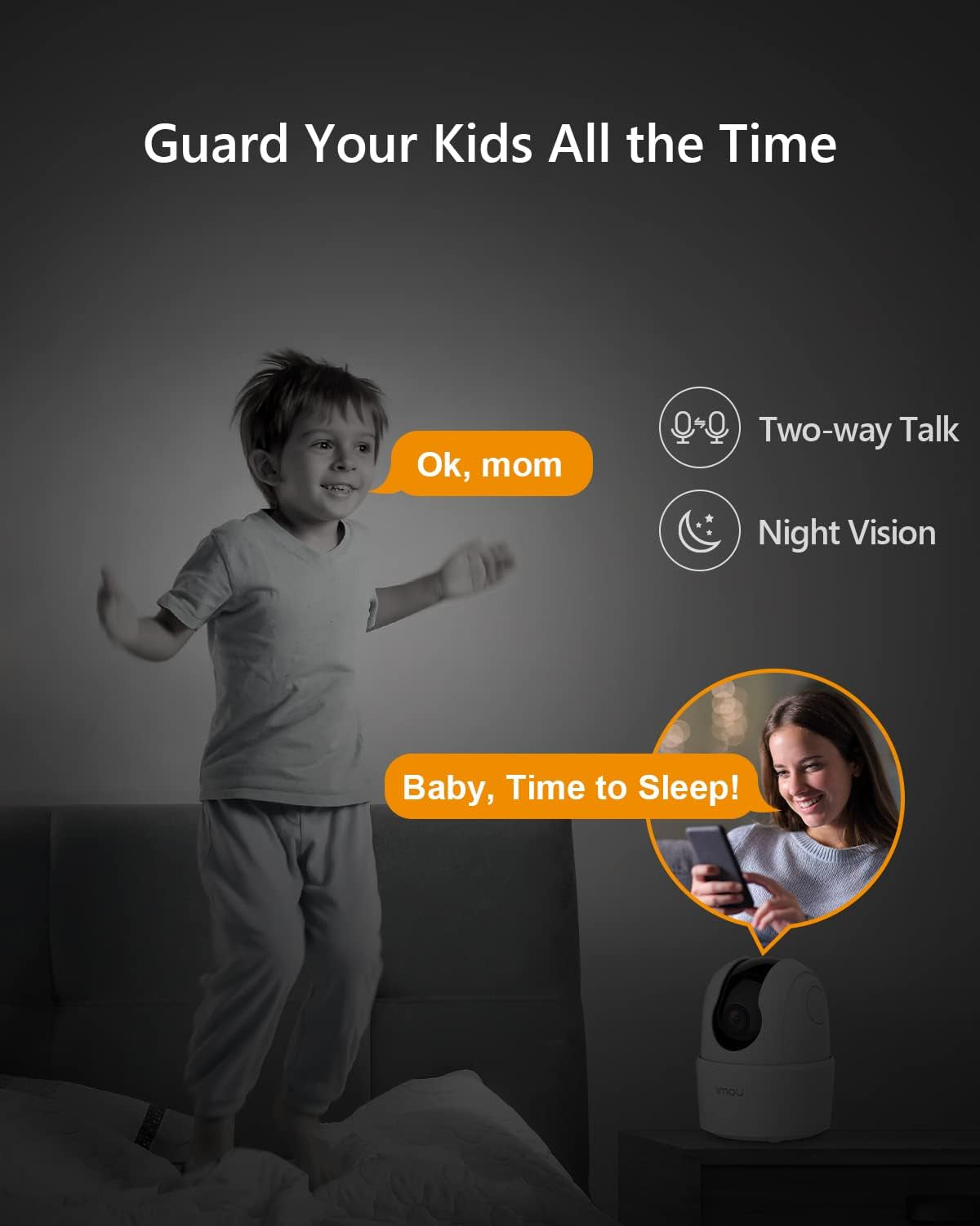 2K Wifi Security Camera Indoor Pet Dog Baby Camera with AI Human/Motion/Sound Detection, 360° Wireless IP Home Security Camera, Smart Tracking, Siren, Night Vision, 2-Way Audio, Works with Alexa