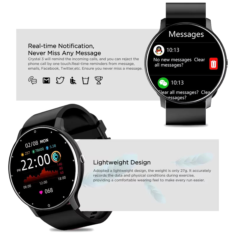 2026 Smart Watch Women Men Ladies Gift Sport Fitness Men Watches Heart Rate Monitor Waterproof Smartwatch for Android IOS