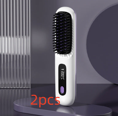 2-in-1 Cordless Hair Straightener Brush
