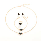 Simple Love Heart Jewelry Set for Women
