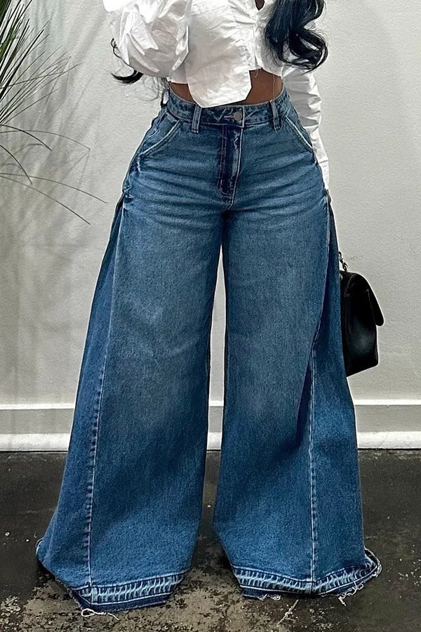 Low-Waist Wide Leg Bell-Bottom Jeans