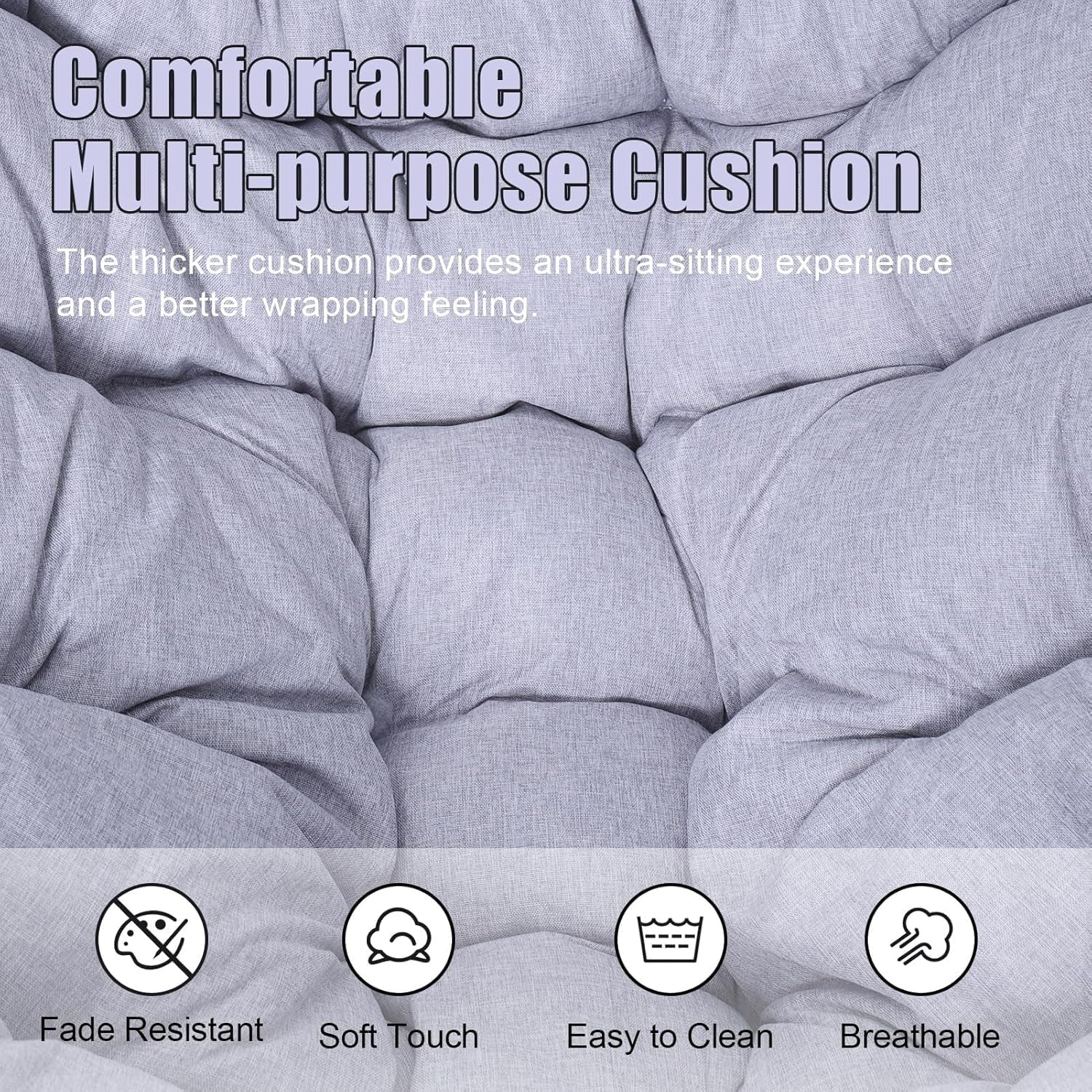 Oversize Rocking Chair for Adults, Comfy Ergonomic Wicker Papasan Chairs, Outdoor Egg Chair, with Soft Thick Cushio for Indoor, Grand, Patio, Living, Bedroom, Reading Room (Pink)