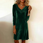 Elegant Velvet Midi Dress for Women