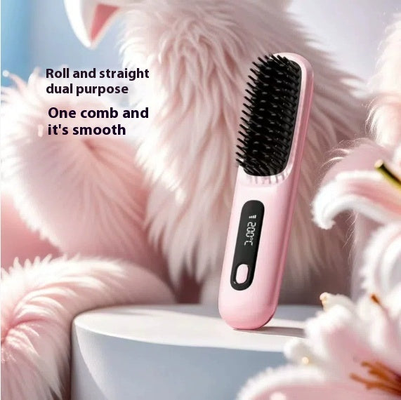 2-in-1 Cordless Hair Straightener Brush