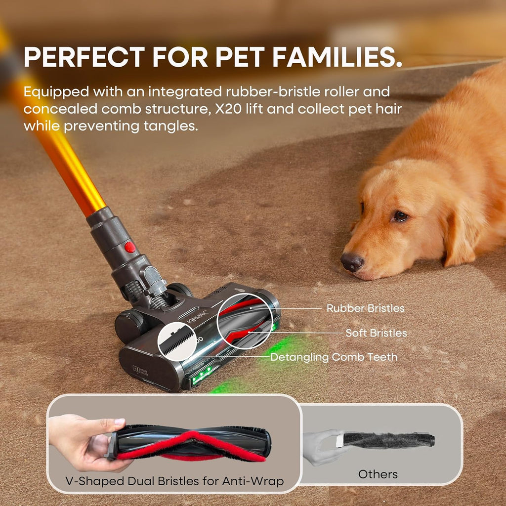 Cordless Vacuum Cleaner, 50Kpa/70Mins/550W Stick Vacuum with Aromatherapy, Anti-Tangled Handheld Vacuum Cleaner Self-Standing, Rechargeable Battery, LED Display for Pet Hair/Carpet/Floor