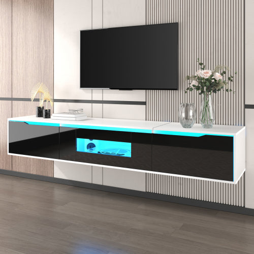 High-Gloss TV Cabinet with LED Lights
