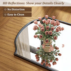 165 X 60 Cm Full-Length Mirror - Unique Curved Top, for Wardrobe, Bedroom, Hanging, Standing or Leaning, Black