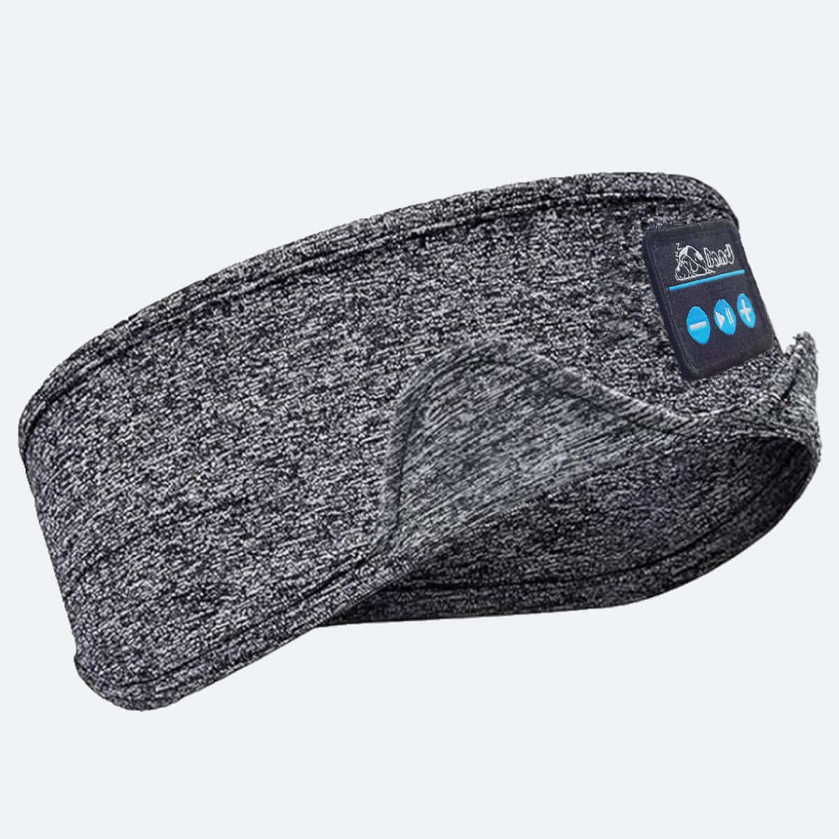 Headscarf Eye Mask Dual-use Music Headset Bluetooth Hair Band Sleeping in gray fabric design.