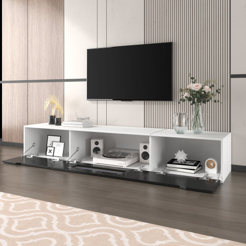 High-Gloss TV Cabinet with LED Lights