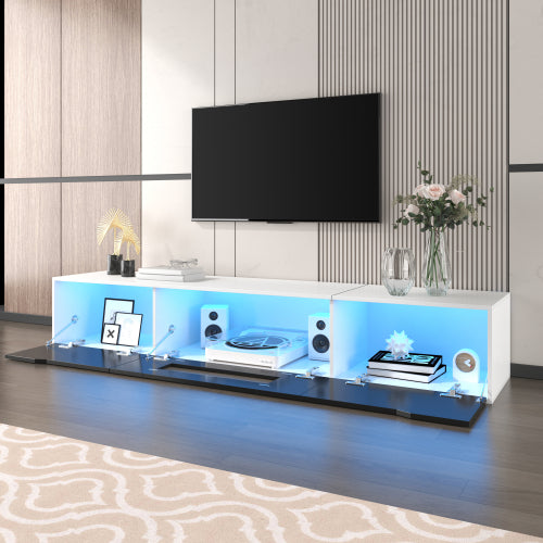 High-Gloss TV Cabinet with LED Lights