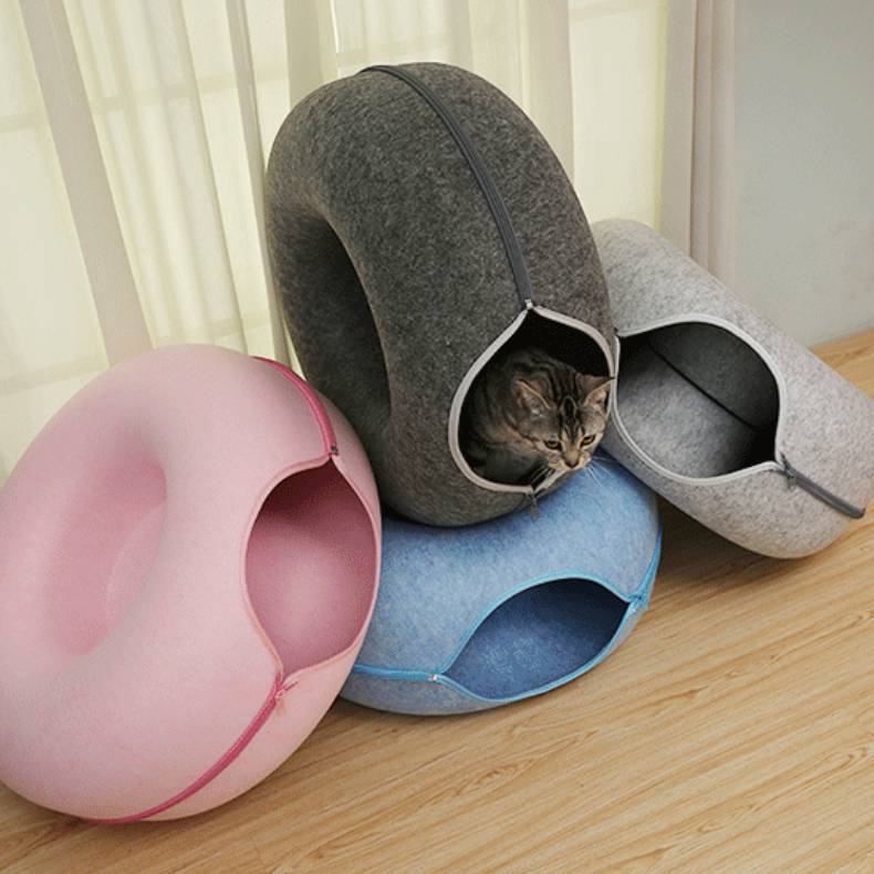 Donut Felt Cat Tunnel Bed