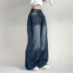 Washed High-Waist Wide-Leg Jeans