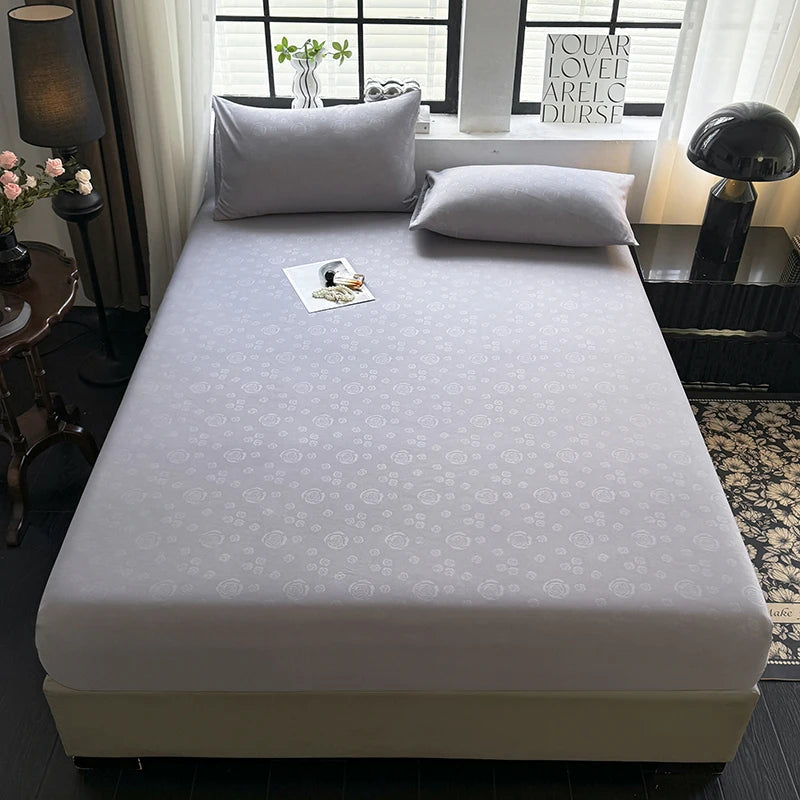 Bed Sheets Set with Pillowcase Single/Queen/King Fitted Bed Sheets with Elastic Band Solid Color Bed Sheets for Double Beds