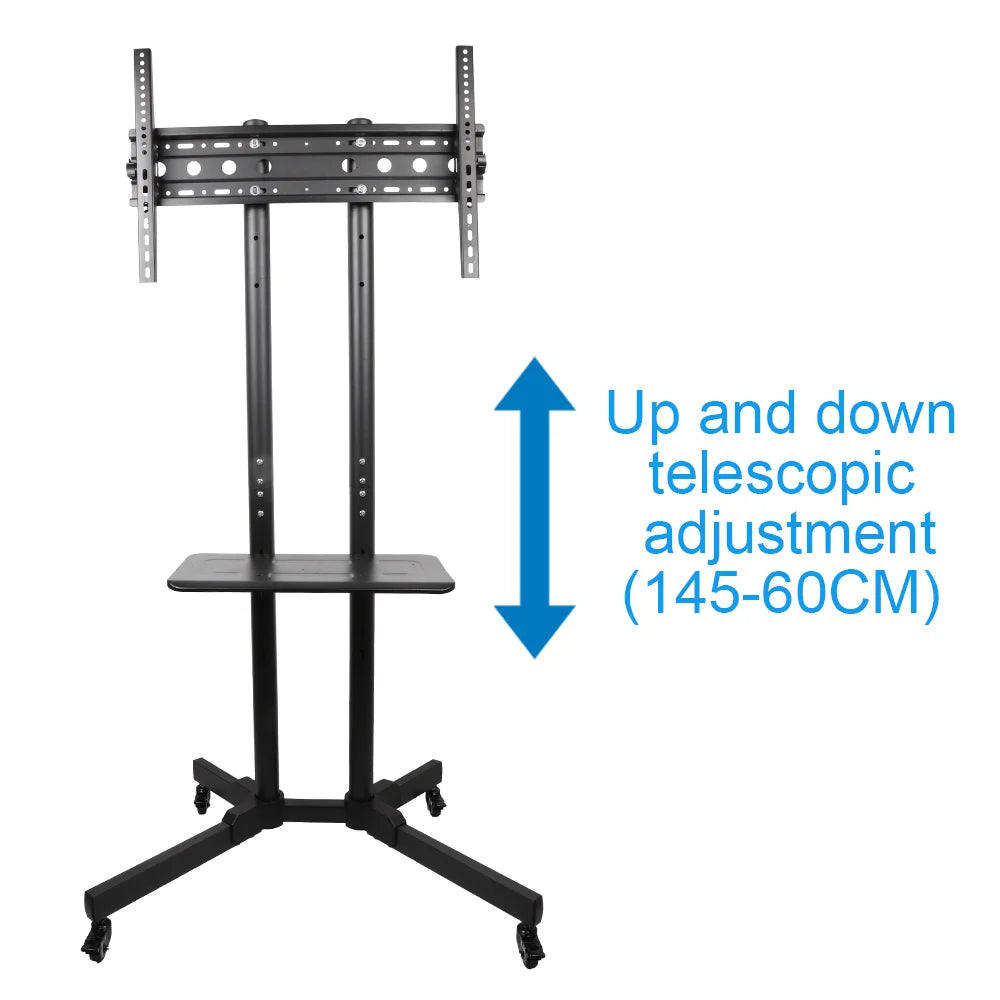 TV Stand Height Adjustable TV Stand TV Bracket Twith Wheels for 32-65 Inch LCD TV Rolling TV Stand for Bedroom TV Mount