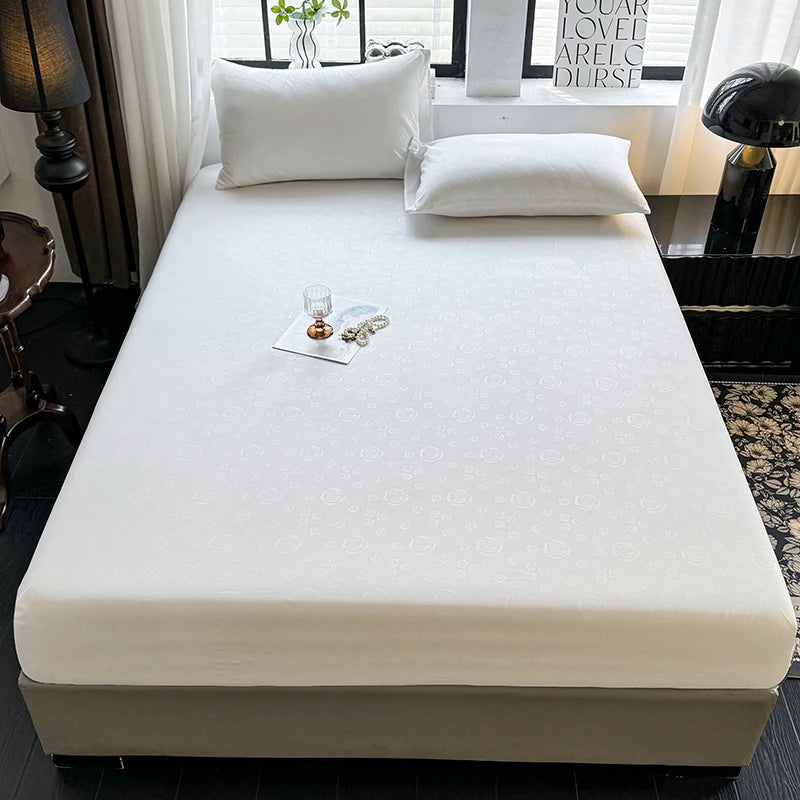 Bed Sheets Set with Pillowcase Single/Queen/King Fitted Bed Sheets with Elastic Band Solid Color Bed Sheets for Double Beds