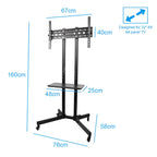 TV Stand Height Adjustable TV Stand TV Bracket Twith Wheels for 32-65 Inch LCD TV Rolling TV Stand for Bedroom TV Mount