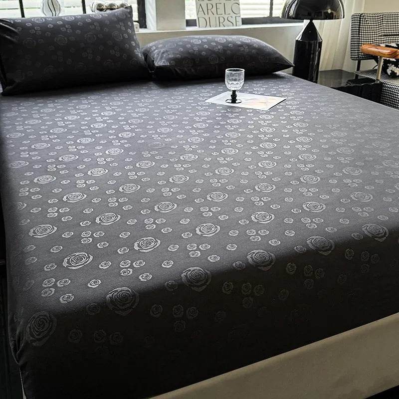 Bed Sheets Set with Pillowcase Single/Queen/King Fitted Bed Sheets with Elastic Band Solid Color Bed Sheets for Double Beds