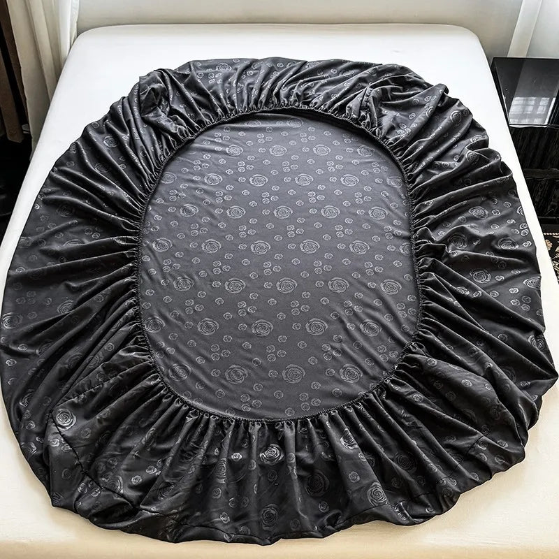 Bed Sheets Set with Pillowcase Single/Queen/King Fitted Bed Sheets with Elastic Band Solid Color Bed Sheets for Double Beds