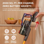 Cordless Vacuum Cleaner, 50Kpa/70Mins/550W Stick Vacuum with Aromatherapy, Anti-Tangled Handheld Vacuum Cleaner Self-Standing, Rechargeable Battery, LED Display for Pet Hair/Carpet/Floor