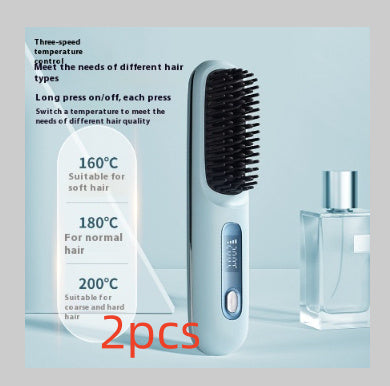 2-in-1 Cordless Hair Straightener Brush