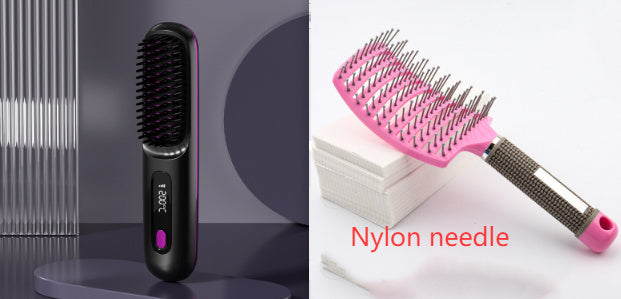 2-in-1 Cordless Hair Straightener Brush