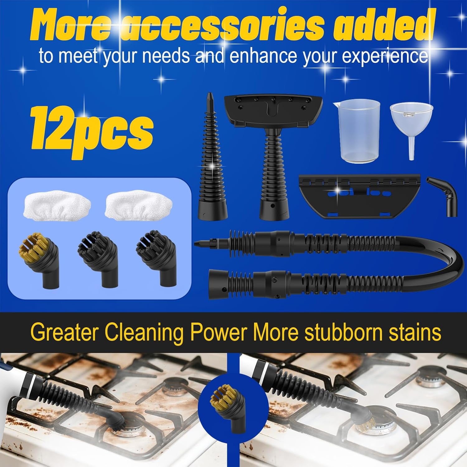 Hand Held Steam Cleaner, Portable Steam Cleaners, Steam Cleaner Handheld, Comes with 12-Piece Accessories for Multi-Surface Stain Removal, Perfect for Stain Removal, Car, Sofa, Floor, Bathroom, Window