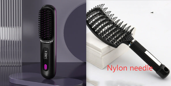 2-in-1 Cordless Hair Straightener Brush