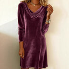 Elegant Velvet Midi Dress for Women