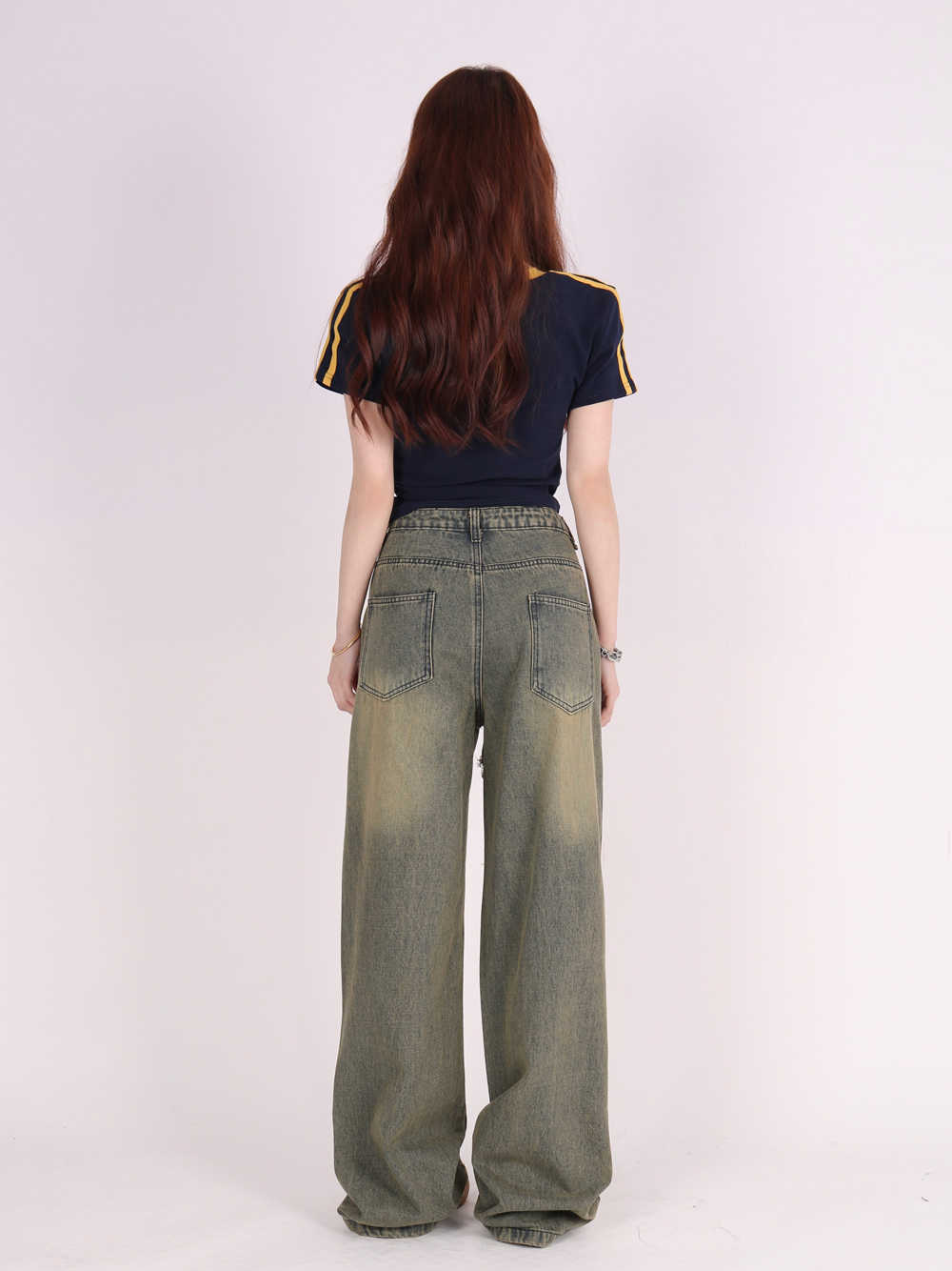Retro Distressed Love Wide Leg Jeans