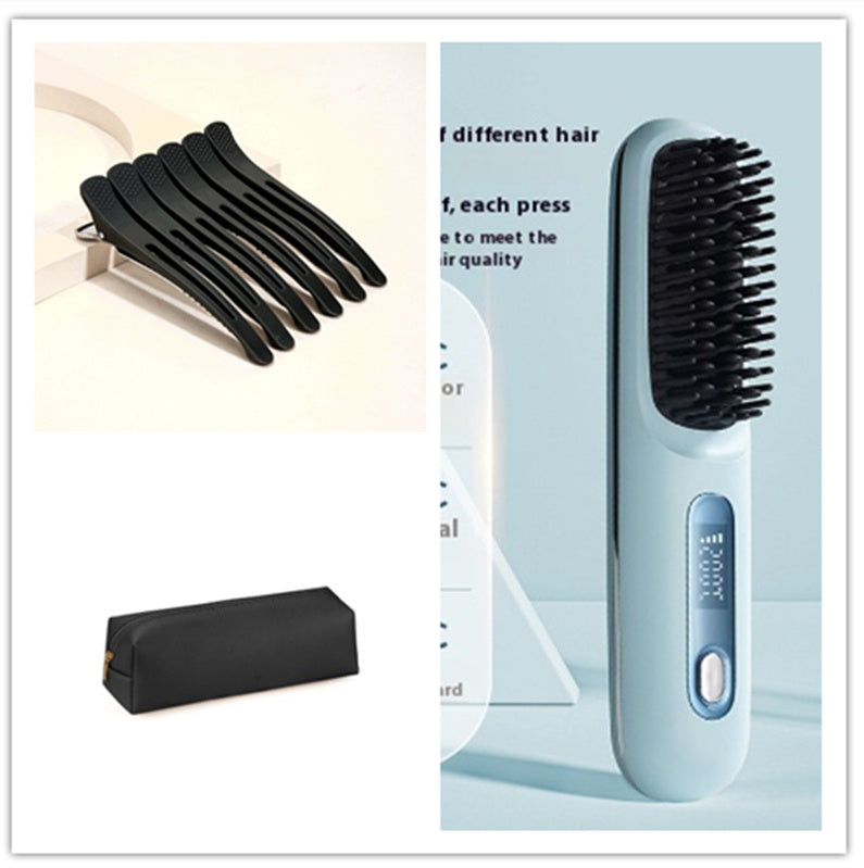 2-in-1 Cordless Hair Straightener Brush