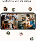 2K Wifi Security Camera Indoor Pet Dog Baby Camera with AI Human/Motion/Sound Detection, 360° Wireless IP Home Security Camera, Smart Tracking, Siren, Night Vision, 2-Way Audio, Works with Alexa