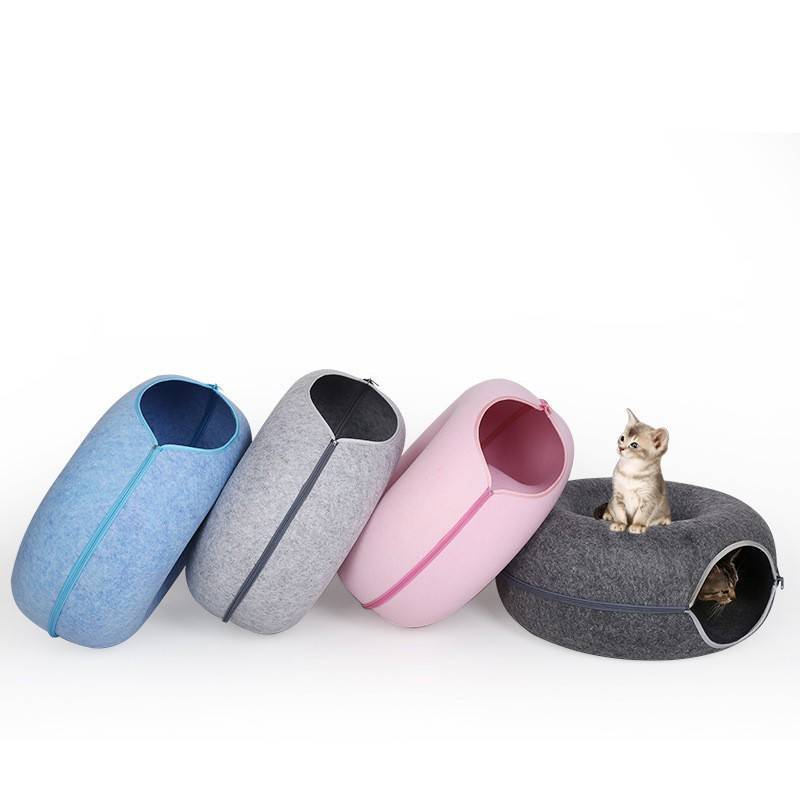 Donut Felt Cat Tunnel Bed