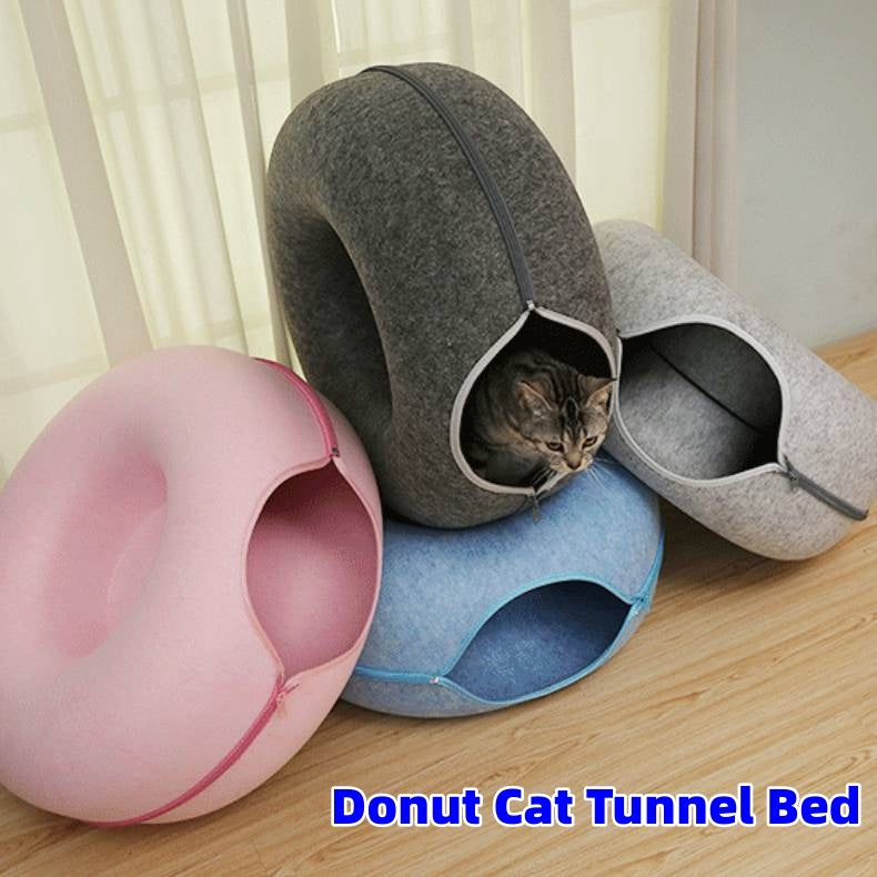Donut Felt Cat Tunnel Bed