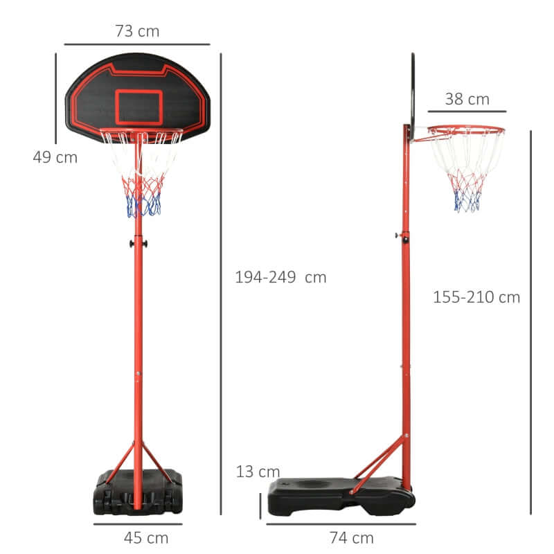 HOMCOM Portable Basketball Hoop