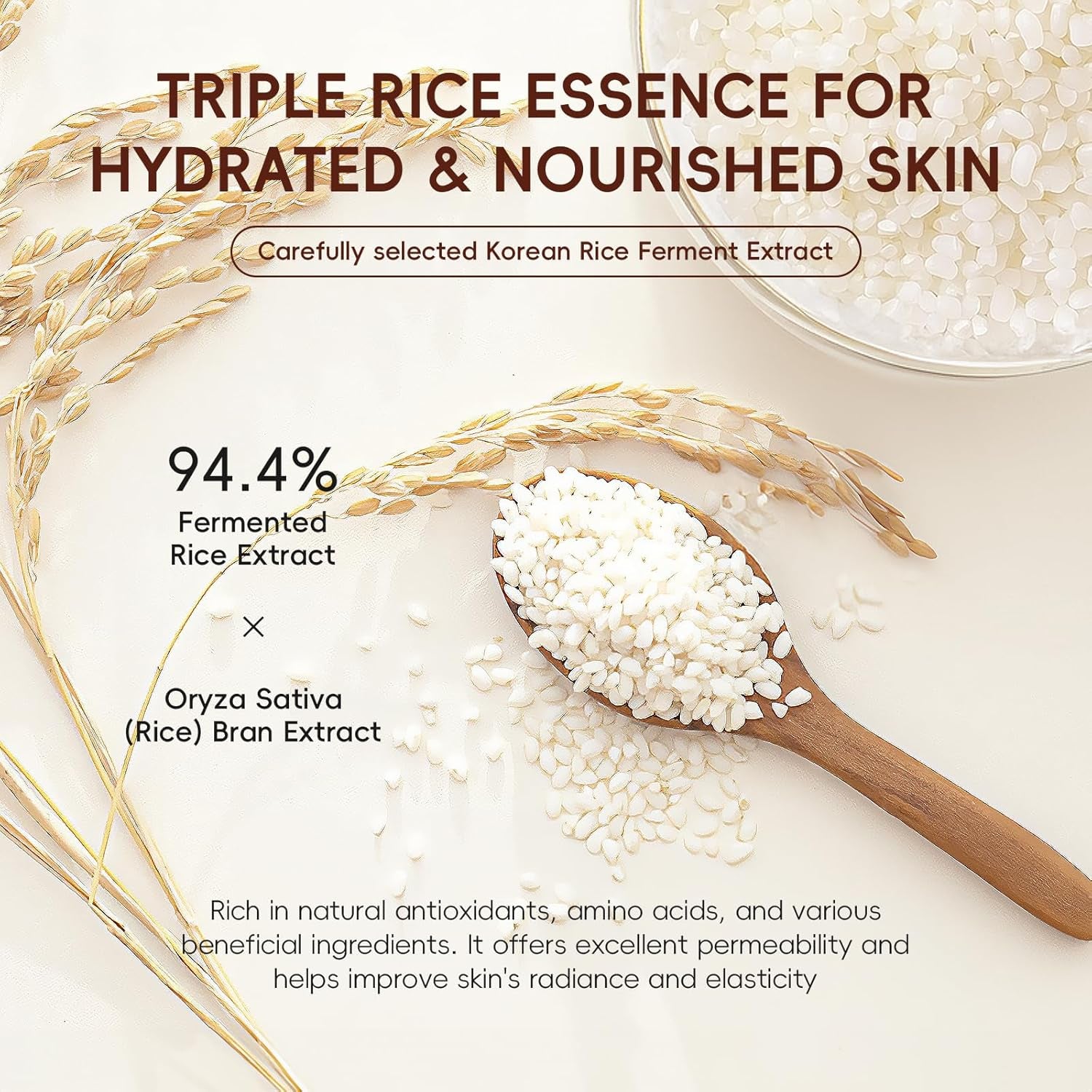 Skincare Set, Korean Rice Face Skin Care Sets & Kits, Cleanser,Toner,Serum,Eye Cream & Moisturizer, Christmas Birthday Gifts for Women Teenage Girls Mom Friend, Travel Tsa-Friendly Sizes 5Pcs