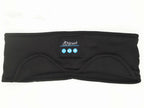 Headscarf Eye Mask Dual-use Music Headset Bluetooth Hair Band Sleeping in black, featuring wireless controls for music.