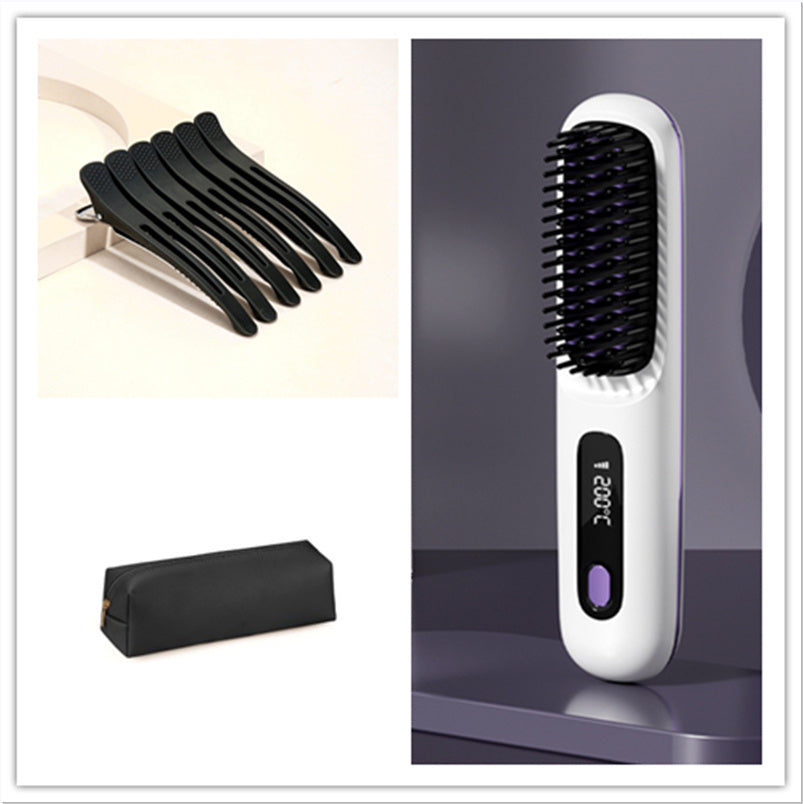 2-in-1 Cordless Hair Straightener Brush