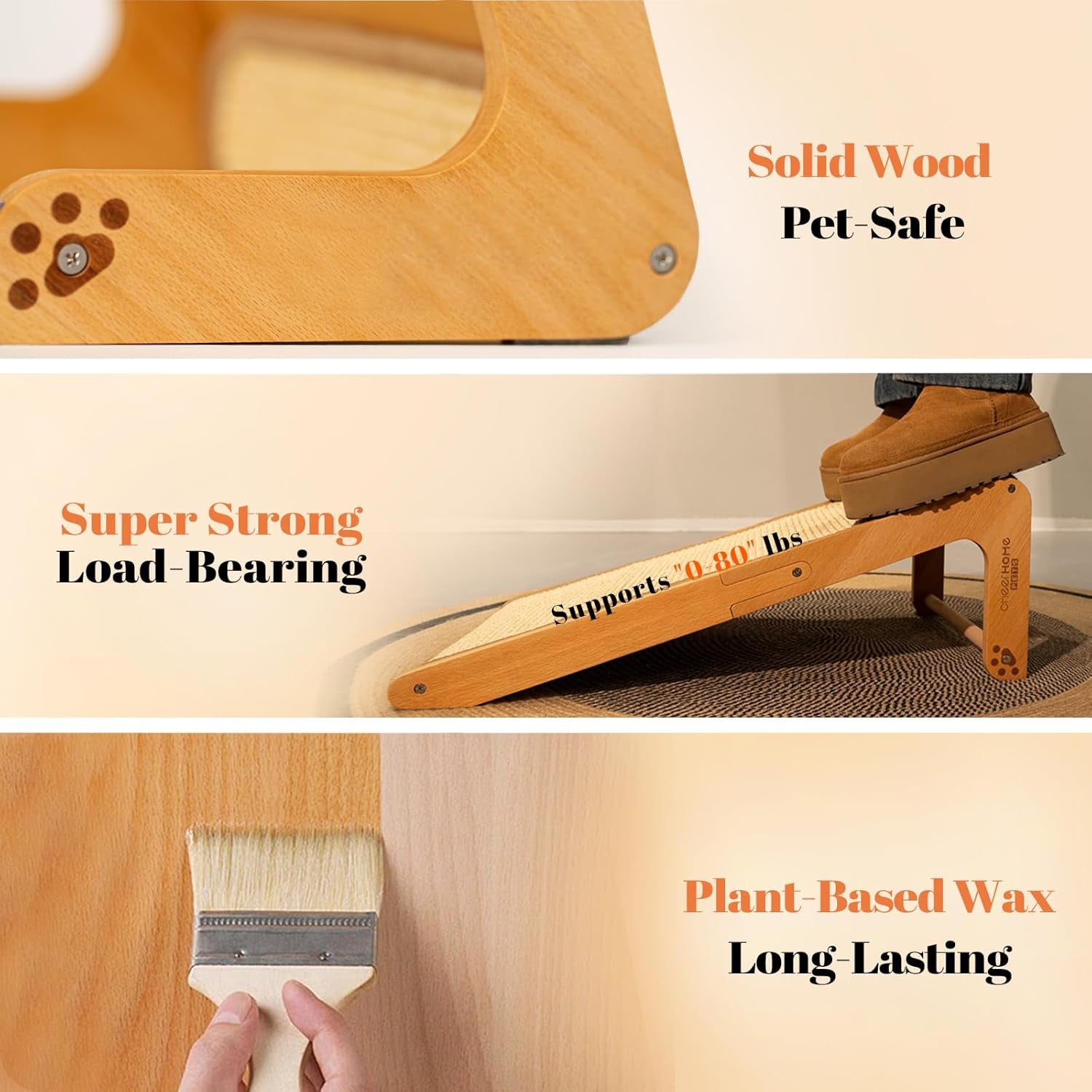 Dual-Use Sisal Cat Scratcher - Large 63Cm H, Solid Beech Wood & Sisal Pad Cat Scratching Post, L-Shaped Pet Furniture for All Cats Playing, Relaxing