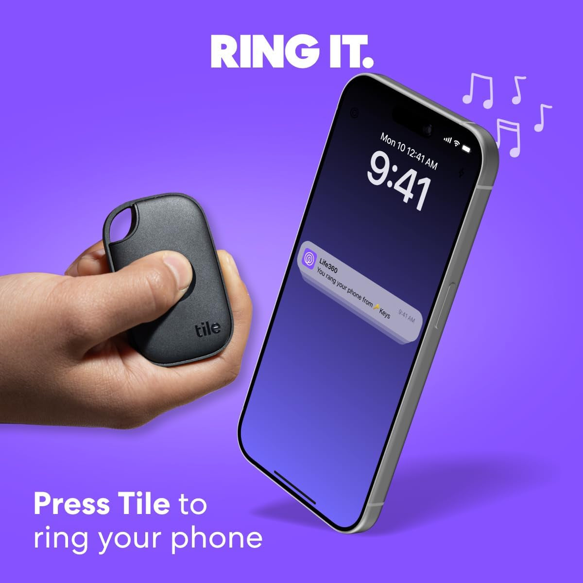 Tile by Life360 Pro - Powerful Bluetooth Tracker, Key Finder and Item Locator for Keys Bags, and More, Both Ios and Android Compatible, Phone Finder. Pack of 2 (Black/White)