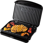 Medium Electric Fit Grill [Non Stick, Healthy, Griddle, Toastie, Hot Plate, Panini, BBQ, Energy Saving, Vertical Storage, Easy Clean, Drip Tray, Ready to Cook Light] Black, 1630W 25810